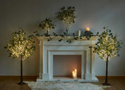 LED Willow Vine Garland with Eucalyptus Leaves, 6FT Artificial Tree Branch Fairy Lights with 96 LEDs for Indoor Christmas Home Décor