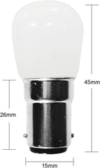 2W Warm White 3000K Ba 15d LED Bulb – Energy-Efficient Small Bayonet B15 LED, AC200-240V Filament Light for Sewing Machines, Chandeliers, Refrigerators, LED Replacement for 15W Halogen