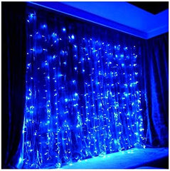 Safe Voltage Fully Weatherproof Curtain Lights Christmas Warm White 300 LED 3m*3m 30 Drops Plus a Massive 10M Lead Cable, 8 Modes (3M*3M 300LED, Warm White)