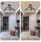 Retro Industrial Ceiling Light – E14 Base 3-Light Chandelier for Dining Room & Hallway (Bulbs Not Included