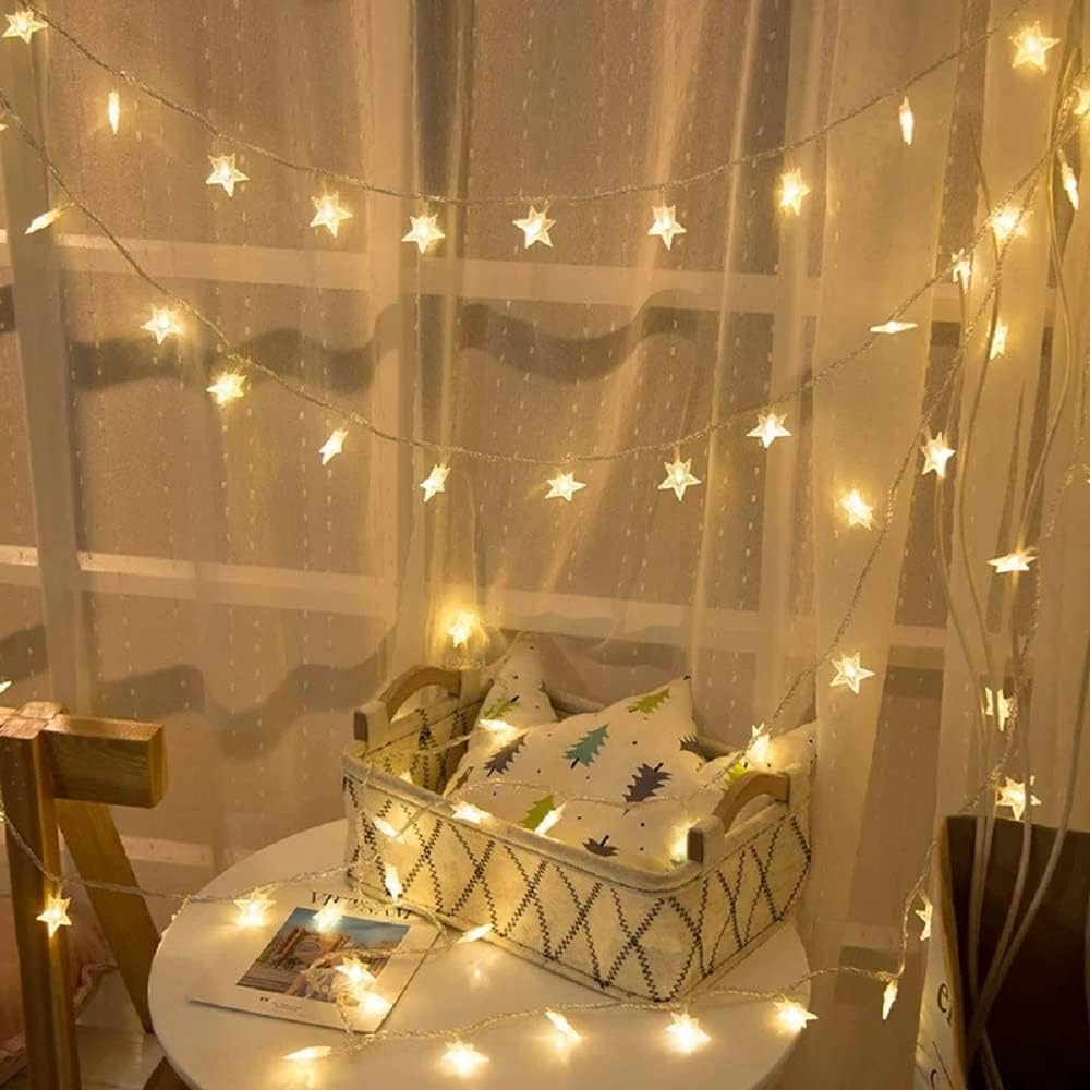 Clerance Sale -LED String Lights, Mains Powered 20 LED Star Christmas Lights with Remote Control 300cm, 8 Modes Fairy Lights for Girls Bedroom, Xmas Lights for Christmas Decoration Indoor Outdoor
