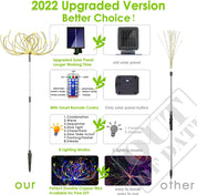 Solar Fireworks Lights Outdoor – 4 Pack, 420 LED, 8 Modes, Waterproof