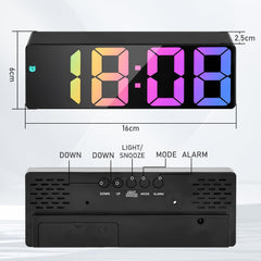 LED Digital Alarm Clock – Large Display, Snooze, Temperature, Date, Brightness Adjustable