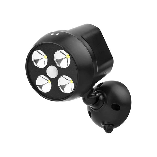 Outdoor LED Security Light Battery Powered, PIR Motion Sensor Spotlight Weatherproof Outdoor Wall Light, 600 Lumen 8W (Black)