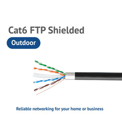 JAVEX Cat6 FTP Outdoor Ethernet Cable 30m Black