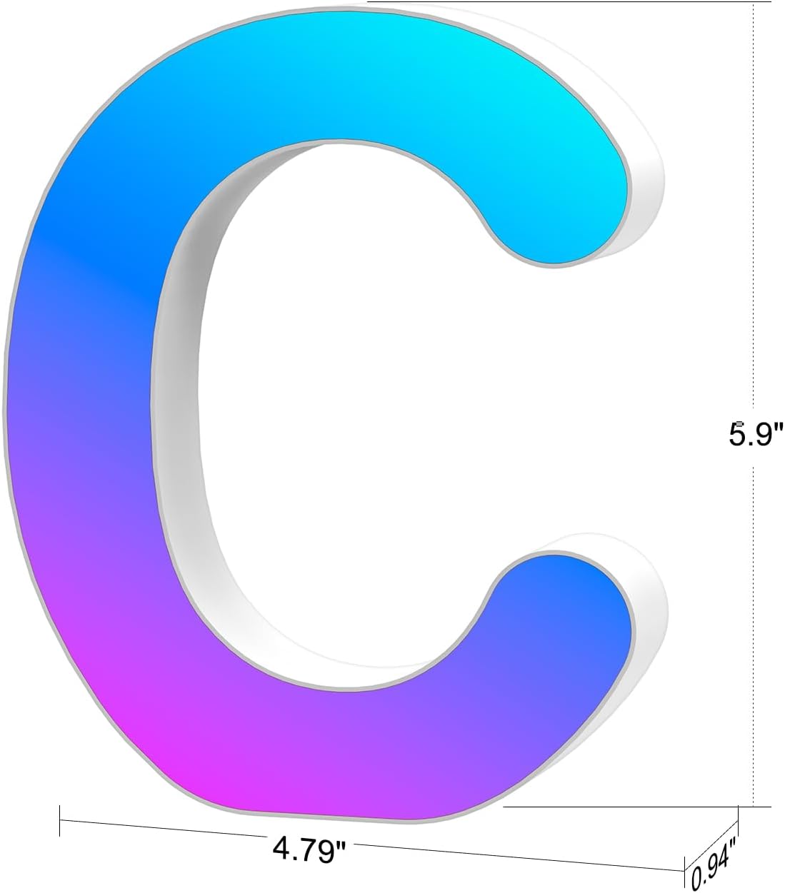 LED Letter Light USB Powered - Color Changing C