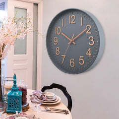 “12'' Silent Non-Ticking Wall Clock – Modern Battery Operated Clock for Home & Office”