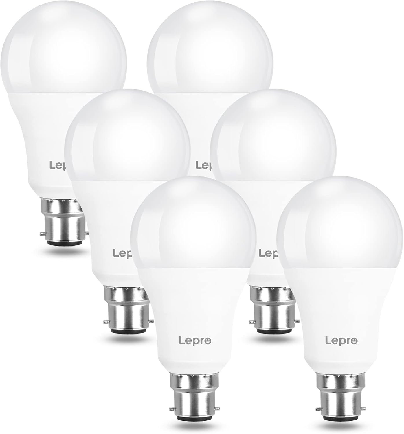 "Lepro B22 LED Bulbs, 13W (100W Equivalent), Warm White 2700K, 1520LM, Non-Dimmable, 6-Pack"