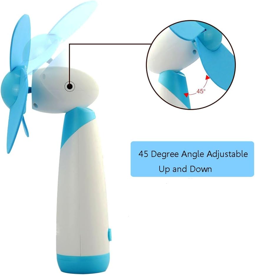 Portable Mini Fan AA Battery Powered Super Mute Cooling Fan for Home, Office and Travel - Blue