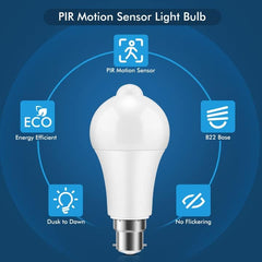 ZONJIE PIR Motion Sensor LED Bulb 12W B22 – 2 Pack