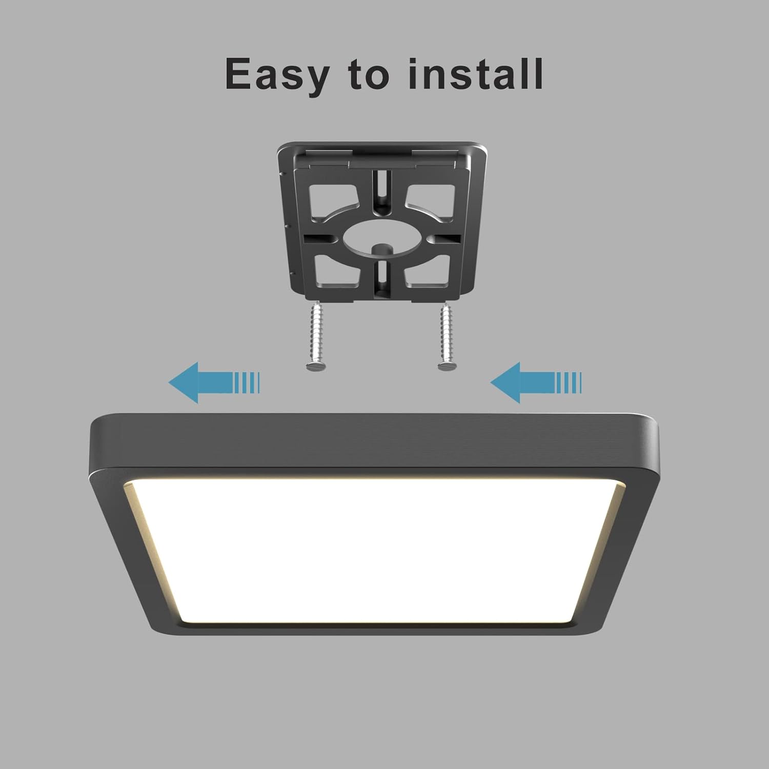 LED Ceiling Light Square, 28W 3200LM, 3 Color Temperature (3000K/4000K/6500K), IP54 Waterproof Flush Mount Light for Bathroom, Bedroom, Kitchen & Hallway