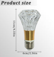 Acrylic Crystal Bulb 5W Edison Screw Light 85-265V, 6000K White Light, E27 Base Professional Decorative lamp (1 Count E27-B009) [Energy Class F]