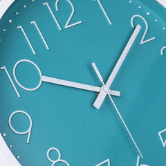 Modern Turquoise Wall Clock – Silent Non-Ticking Quartz Sweep for Home