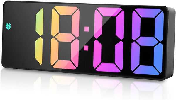LED Digital Alarm Clock – Large Display, Snooze, Temperature, Date, Brightness Adjustable