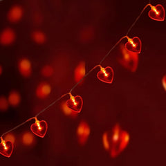 6M Red Heart Fairy Lights Battery Operated, 40 LED Romantic String Lights for Valentine’s Day, Bedroom, Wedding, Party & Home Decoration