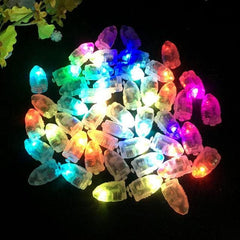 LED Decor Lights, 1 Set/50Pcs Plastic Waterproof LED Lights for Paper Lantern Ballon Wedding Party Decor (White)