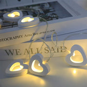 Warm White Wooden Heart USB String Lights, 3m Indoor Fairy Lights for Romantic & Event Décor
