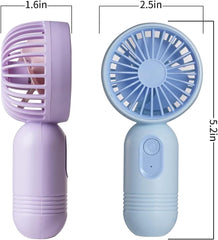 VanSmaGo [Portable Mini Fans 6-pack Handheld Personal Small Fan with 3-speed for Travel, USB Rechargeable Battery Operated Eyelash Fan, Black,Blue,Purple,Pink