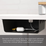 Under Desk Storage Shelf – Mountable Drawer Organizer with Cable Management Tray