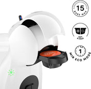 Nescafé Dolce Gusto Piccolo XS Pod Capsule Coffee Machine, 15 Bar Pressure, Hot & Cold Drinks, 0.8L Water Tank, Auto Shut-Off, Compact Design, White & Black