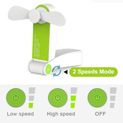 Handheld Fan Mini Electric Hand Held Fans,Hand Fan Rechargeable Portable Folding USB Fans Battery Operated Small Desk Fan Foldable Pocket Quiet Fan for Home Office Travel Outdoor (Green)