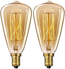 Aidencor 40W Vintage Edison Candle Bulb E14 Dimmable ST48, Pack of 2