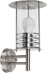 Modern IP44 Rated Silver Stainless Steel Metal Fisherman's Lantern Cage Outdoor Wall Light