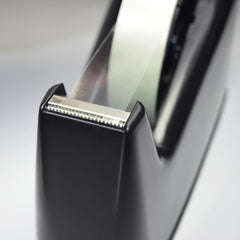 Heavy Duty Black Tape Dispenser with 2 Rolls – Durable Desktop Adhesive Cutter