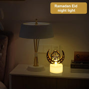 Ramadan LED Candle Lights Set of 4 – Gold Castle, Moon & Pagoda Eid Table Decorations for Home & Party Decor