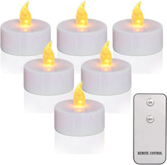 12-Pack Flameless LED Tea Lights with Remote – Flickering Battery Operated in Warm Yellow for Home Decor and Seasonal Celebrations