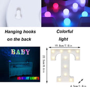 RGB LED Marquee Letter T Light with Remote