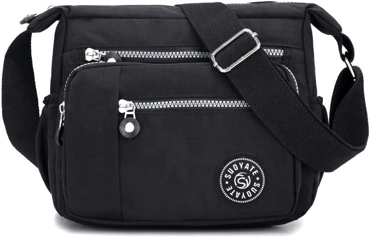 Women’s Waterproof Nylon Crossbody Bag – Lightweight Multi-Pocket Travel Tote