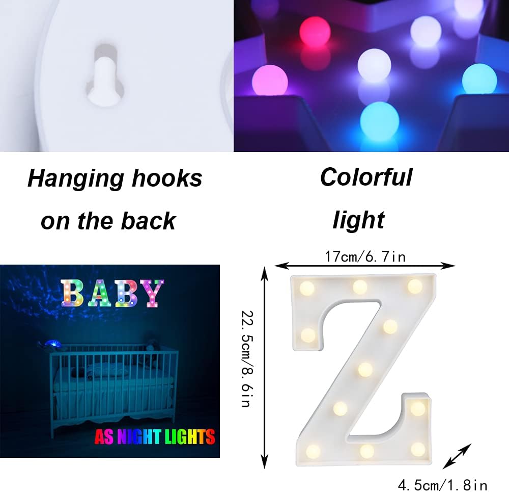 RGB LED Marquee Letter Light Z with Remote