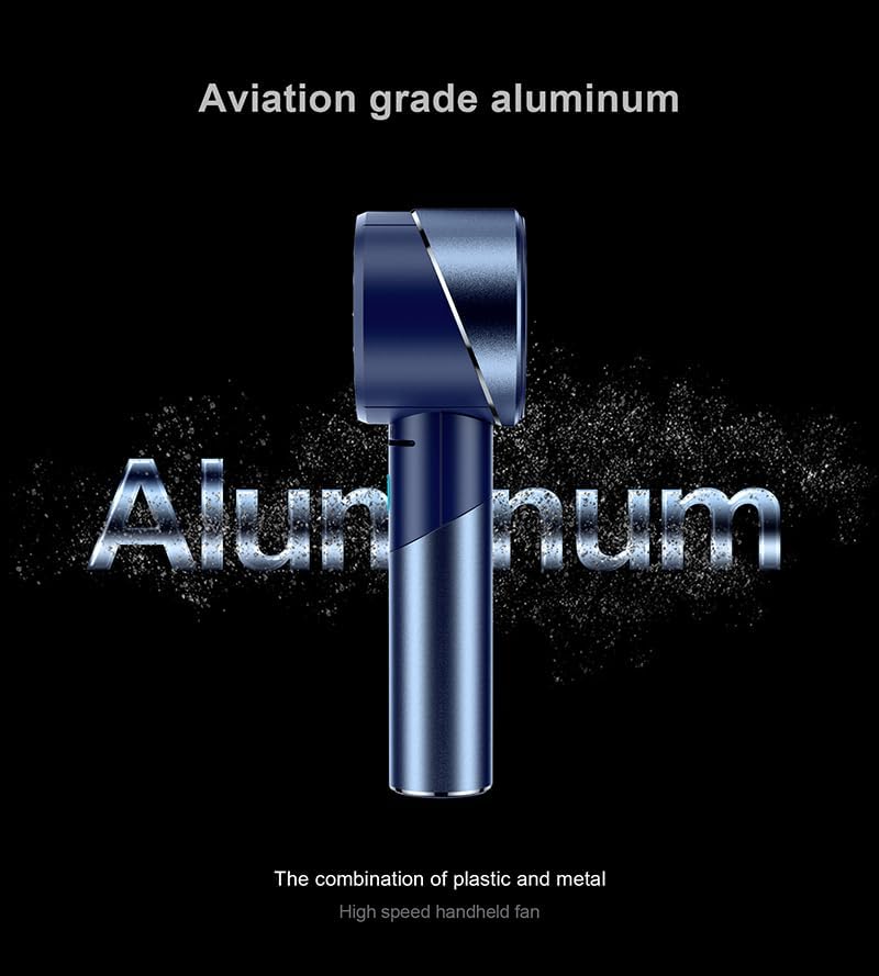 Handheld Fan,Ultra-Portable 7000 RPM Turbo Mini Fan with 16H Battery,4-Speed USB Rechargeable Metal Design | Pocket Fan for Travel/Outdoor/Home/Office,Gift for Men & Women (Alloy Construction)