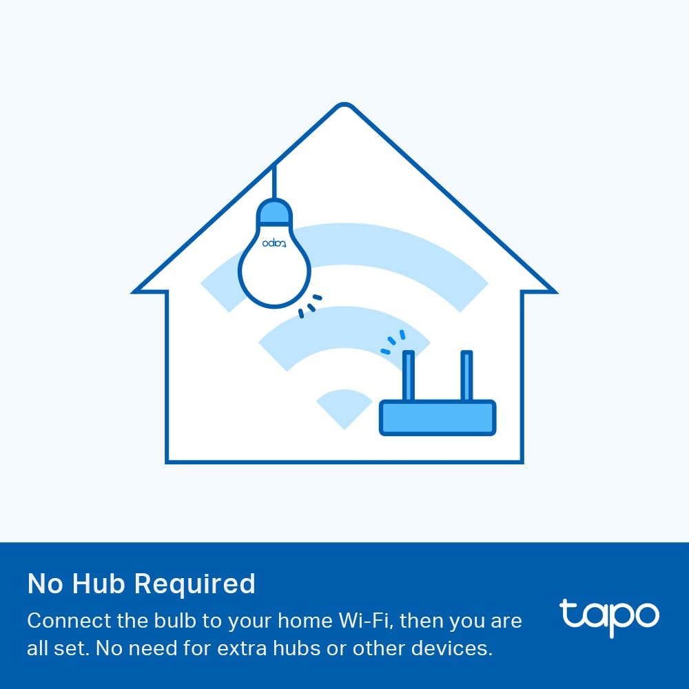 Tapo L510B WiFi Smart Bulb, B22 Smart Light Bulb, 8.3W (60W), Dimmable, Energy Saving, Schedule & Timer, Away Mode, Energy Saving, Preset for Convenience, Voice Control with Alexa & Google