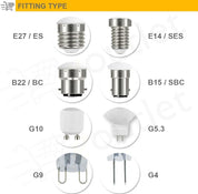 B22 LED Bulb Warm White 3000K 60W Equivalent 7.3W 4 Pack