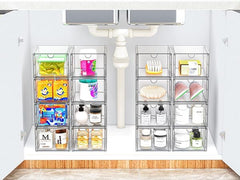 2-Pack Stackable Storage Drawers, Dustproof Cosmetic & Perfume Organizer for Home