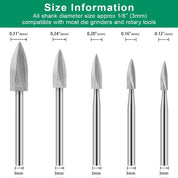 Dremel Rotary Tool Wood Carving Bits 5PCS 1/8” Shank
