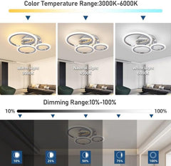 Ceiling light fixture with color temperature and dimming range display