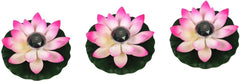 Floating solar pond lights - 3pcs water lily decor with fish lamp for outdoor and aquarium use