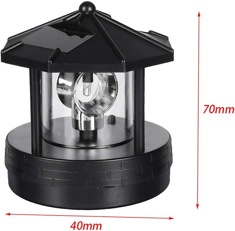 Solar Powered Lighthouse - Waterproof IP44 360-Degree Miniature Rotating Garden Light, LED Rotatable Solar Light for Garden, Lawn, Patio, and Yard Decoration