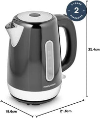 Equip 1.7L Jug Kettle – 3kW Rapid Boil, Stainless Steel, Removable Filter, Easy View Water Gauge, Black