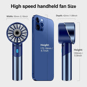 Handheld Fan,Ultra-Portable 7000 RPM Turbo Mini Fan with 16H Battery,4-Speed USB Rechargeable Metal Design | Pocket Fan for Travel/Outdoor/Home/Office,Gift for Men & Women (Alloy Construction)