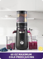 135mm Wide Chute Cold Press Juicer 300W BPA-Free Easy Clean Black