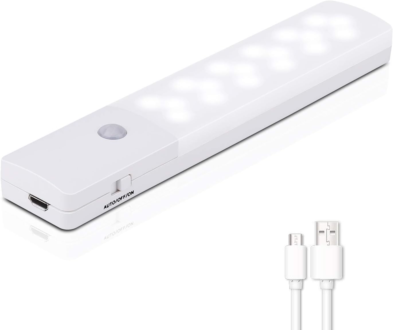 Rechargeable 18 LED Motion Sensor Night Light – Magnetic Strip, Long Battery Life – Ideal for Closet, Cabinet, Stairs, Pantry & More