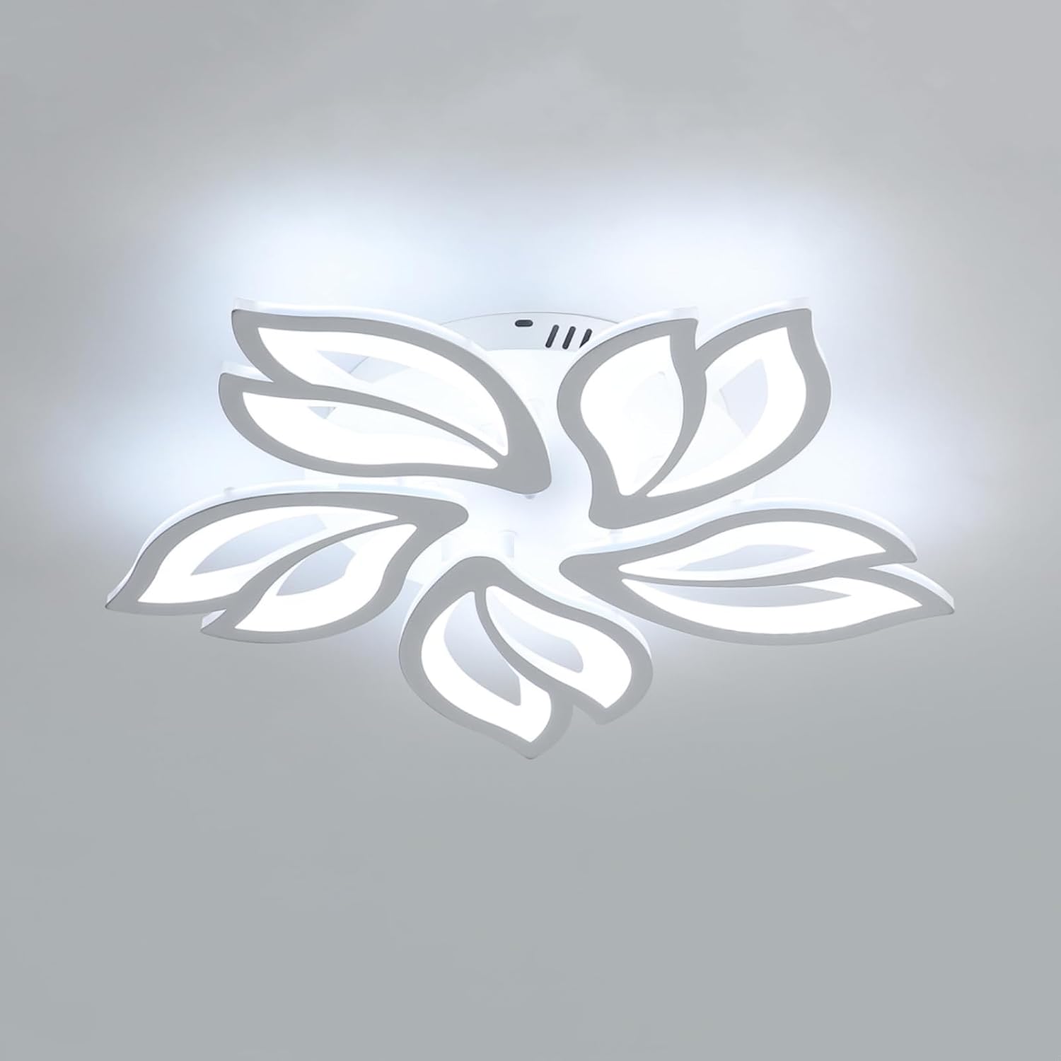 65W LED Ceiling Light 5850LM, 5-Light Modern Acrylic Flower Design, Cool White 6500K Fixture for Living Room, Bedroom, Kitchen