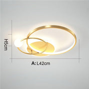 Modern LED Dimmable Ceiling Lamp with Remote Control, Gold Pendant Light 42cm for Bedroom, Kids Room, Dining Room, Kitchen, Office