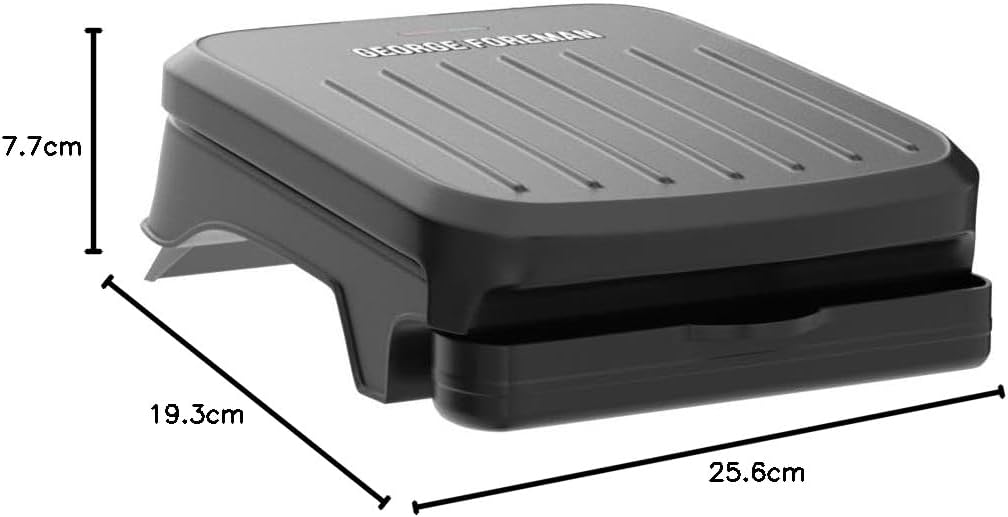 Small Electric Fit Grill 760W – Non-Stick Griddle, Panini & Toastie Maker – Drip Tray, Easy Clean, Energy Saving – Black