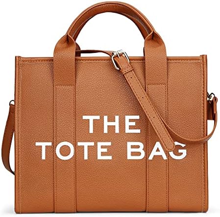 Large PU Leather Tote Bag for Women – 13" Handbag with Zip, Shoulder & Crossbody