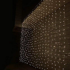 Safe Voltage Fully Weatherproof Curtain Lights Christmas Warm White 300 LED 3m*3m 30 Drops Plus a Massive 10M Lead Cable, 8 Modes (3M*3M 300LED, Warm White)